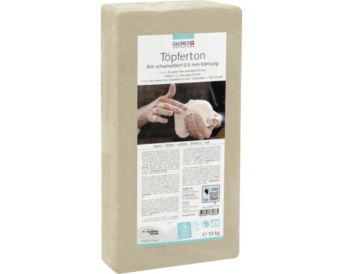 Glorex Töpferton, fein schamottiert, 0.5 mm Körnung, 10 kg