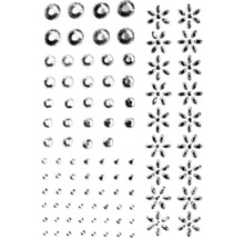 Dekorative Strasssteine in verschiedenen Größen und Blumenformen