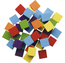 Bunte Holzbausteine in quadratischer Form