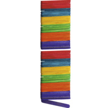 Bündel von Bastelholzstäbchen in verschiedenen Farben