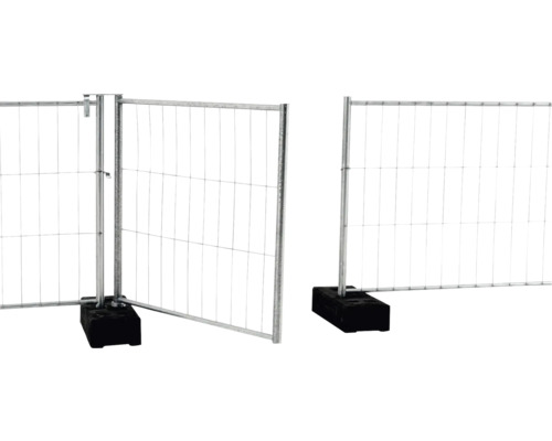 Bauzaun mit Gitter und Fuß