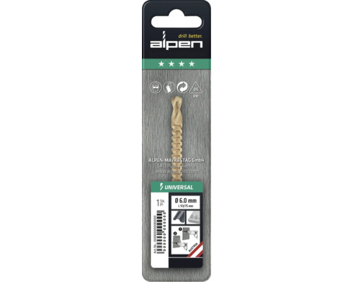 Alpen Universal Dübel 6 Millimeter im Blisterpack