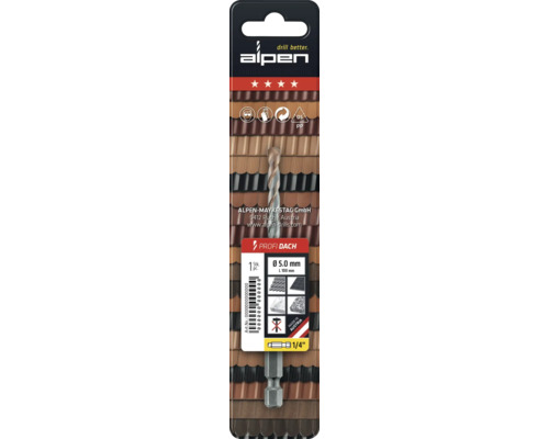 Alpen Profi Dach Bohrer, 5.0 mm Durchmesser, geeignet für Dachziegel
