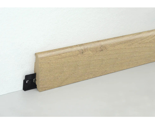 Sockelleiste aus Holz mit Befestigungsclip