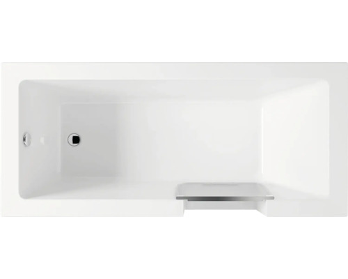 Aufnahme von oben einer rechteckigen Badewanne