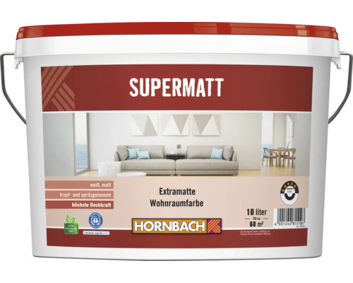 HORNBACH Wandfarbe Supermatt Wohnraumfarbe 10 l