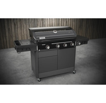 Gasgrill mit vier Brennern, Ablageflächen, Schrank und Rollen