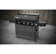 Gasgrill mit vier Brennern, Seitenablagen und Unterschrank auf Rollen