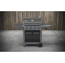 Gasgrill mit vier Brennern, Seitentischen und Unterschrank