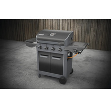 Gasgrill mit vier Brennern, Seitentischen und Unterschrank