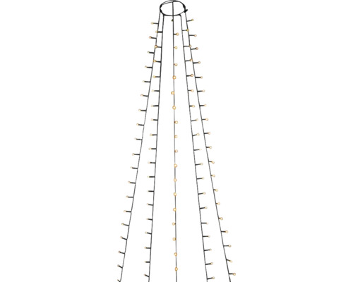LED Baummantel mit Ring Konstsmide Ø 8 cm 5 Stränge 150 LEDs Lichtfarbe bernstein inkl. 2 h Timer Dekorativer Tannenbaum mit Lichtern für den Innen- und Außenbereich