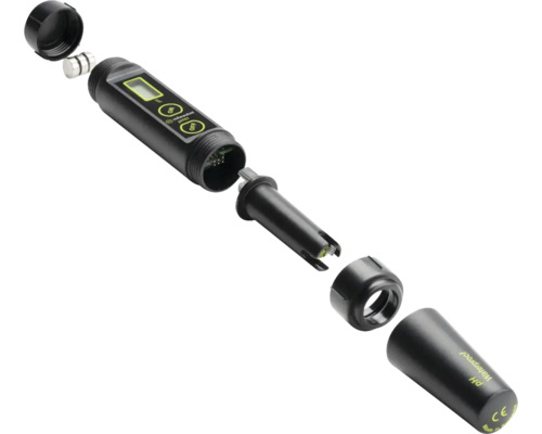 pH-Messgerät mit digitaler Anzeige und abnehmbaren Schutzkappen