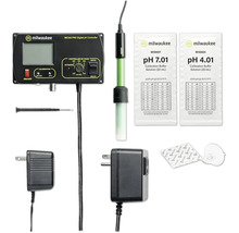Milwaukee MC122 PRO Digital pH-Controller mit Kalibrierlösungen pH 7.01 und pH 4.01