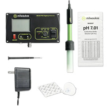 Milwaukee MC120 PRO Digital pH-Messgerät mit Sonde, Kalibrierlösung, Schraubendreher und Netzteil