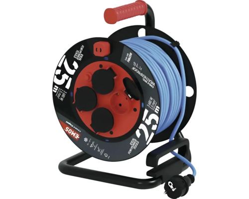 Kabeltrommel Emos 4 Steckplätze 25 m IP 44, blau