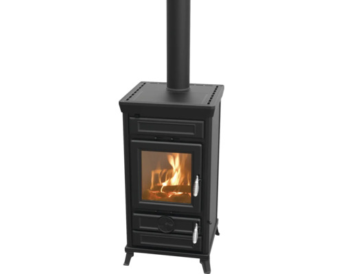 Kaminofen Thermorossi Ilaria Evo Easy Gusseisen anthrazit 10,8 kW mit Wärmefach Kaminofen mit Holzfeuer