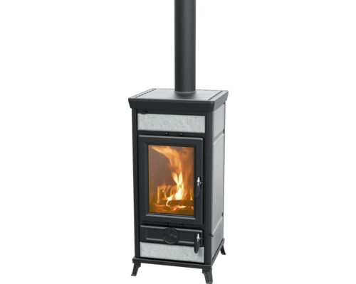 Kaminofen Thermorossi Vittoria Evo Easy Gusseisen Speckstein grey stone 13,2 kW mit Wärmefach