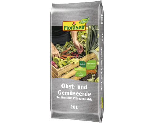 Obsterde & Gemüseerde FloraSelf Nature torffrei mit Pflanzenkohle 20 L