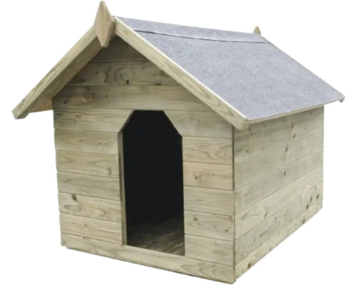 Hundehütte Holz mit Dachpappe Größe L 98x126x90 cm Holzhundehütte mit Satteldach