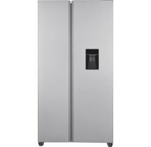 Silberner Side-by-Side Kühlschrank mit Wasserspender