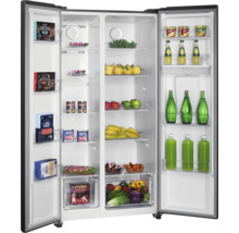 Offener Side-by-Side Kühlschrank mit Lebensmitteln