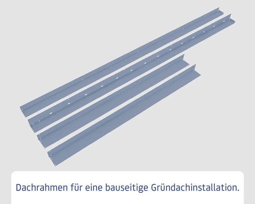 Dachrahmen zur Installation eines Gründachs.