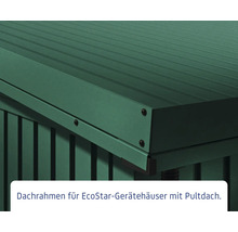 Detailansicht Dachrahmen für EcoStar Gerätehäuser mit Pultdach.