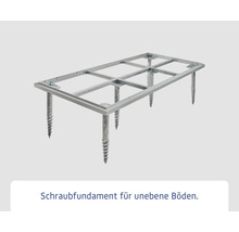 Schraubfundament für unebene Böden.