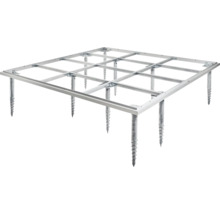 Metallkonstruktion mit Schraubfundamenten für den Gartenhausbau