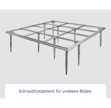 Schraubfundament für unebene Böden.