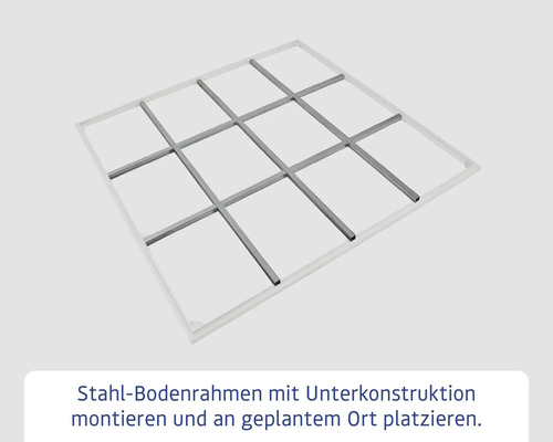 Stahl Bodenrahmen mit Unterkonstruktion zur Montage