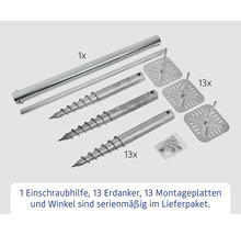 Erdanker-Set mit Einschraubhilfe und Montageplatten