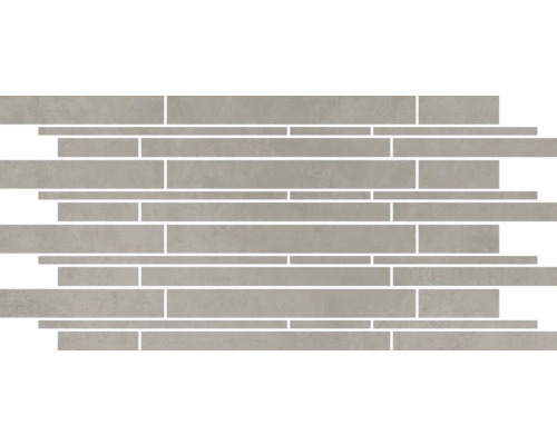 Feinsteinzeug Fliesenbordüre Manhattan Grey 30x60 cm Mosaikfliese mit länglichen, rechteckigen Steinen