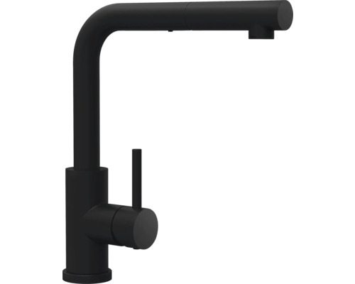 Schwarze Küchenarmatur mit Einhebelmischer