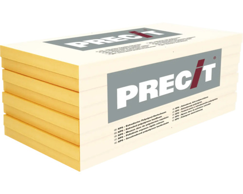 Stapel extrudierter Polystyrol Hartschaumplatten der Marke Precit