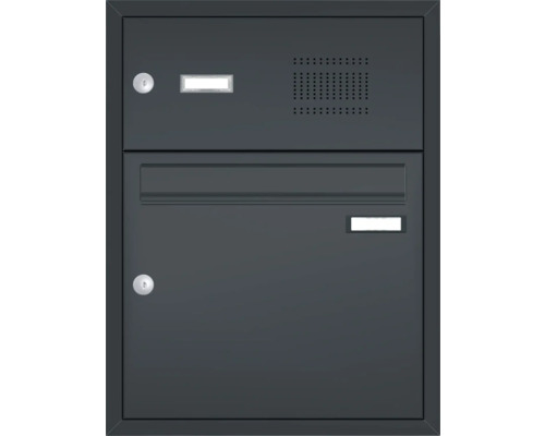 Briefkastenanlage mit Sprechanlage und Zeitungsfach