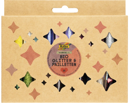 Bio Glitter- und Pailletten Set Rainbow L