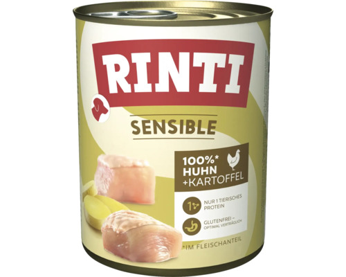 Hundefutter nass RINTI Sensible Huhn + Kartoffel 800 g Hundefutter nass RINTI Sensible Huhn + Kartoffel 800 g