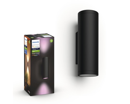 Philips Hue Wandleuchte mit Verpackung für den Außenbereich