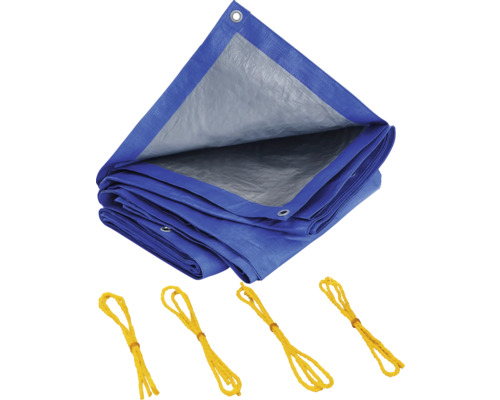 Plane mit Ösen und Befestigungsseilen