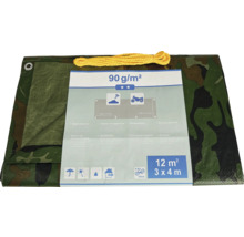 Abdeckplane mit Tarnmuster, 3 x 4 Meter, 90 Gramm pro Quadratmeter