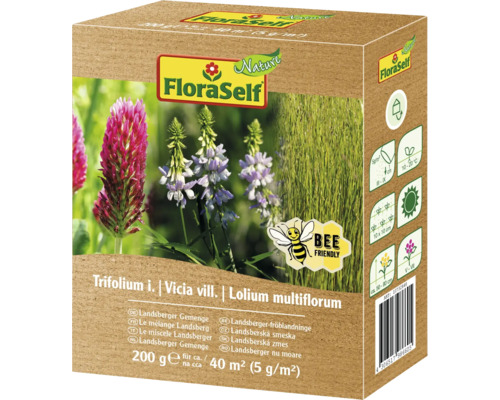 Gründünger-Mix FloraSelf Nature 200 g für 40 m² FloraSelf Nature Saatgut Landsberger Gemenge Packung