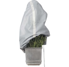 Pflanze im Topf mit Winterschutzhülle