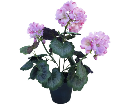 Kunstblume Geranium im Topf Höhe: 40 cm pink