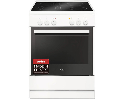 Standherd Amica mit Glaskeramik-Kochfeld Nutzvolumen 65 l BxHxT 600 x 850 x 600 Elektroherd mit Glaskeramikkochfeld und Backofen