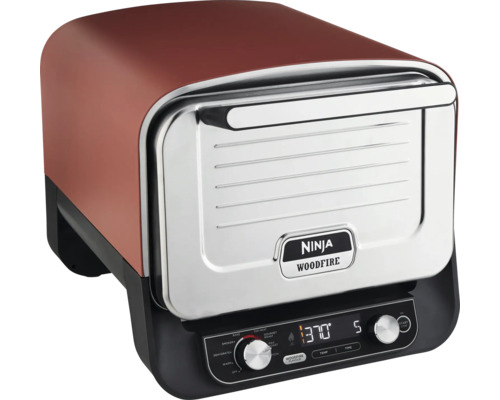Ninja Woodfire 8-in-1 Elektrogrill Pizza, Dampf-/Reis-/Nudelkocher Dampfgarer 2,4 kW Ninja Woodfire Outdoor-Ofen mit digitaler Anzeige.
