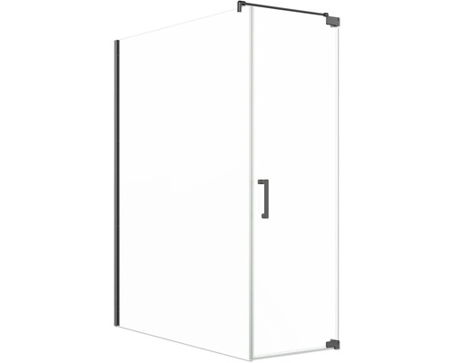 Eckdusche mit Glastür und Griff