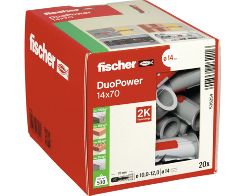 Fischer Dübel DuoPower 14x70, 20 Stück in einer Packung
