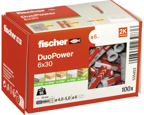 Fischer DuoPower 6x30 Dübel, 100er Packung