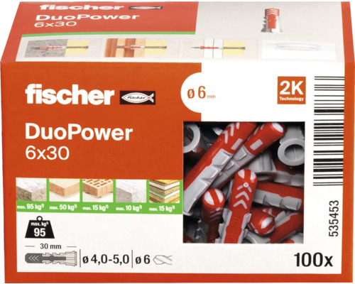 Fischer DuoPower Dübel 6x30, 100er-Pack